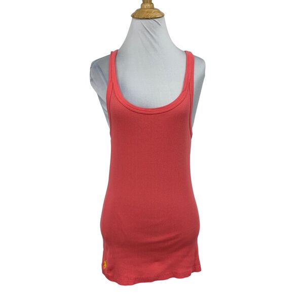 Ralph Lauren Tank Womens XL Extra Large Watermelon Ribbed Cotton Scoop Neck - Picture 1 of 11